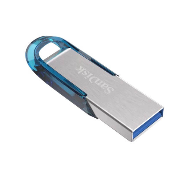 SanDisk Ultra Flair USB 3.0 Flash Drive - 128GB (Blue) (SDCZ73–128G–G46B)