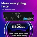 Crucial 8GB DDR5-5600 UDIMM RAM (CT8G56C46U5)