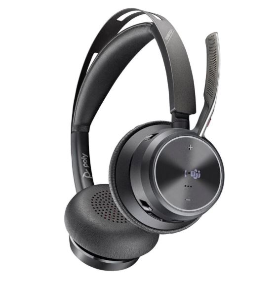 Poly Voyager Focus 2 Microsoft Teams Certified USB-C-C Headset +USB-C/A Adapter +Charging Stand (9T9J6AA) 