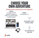 Poly Voyager Focus 2 Microsoft Teams Certified USB-C-C Headset +USB-C/A Adapter +Charging Stand (9T9J6AA) 
