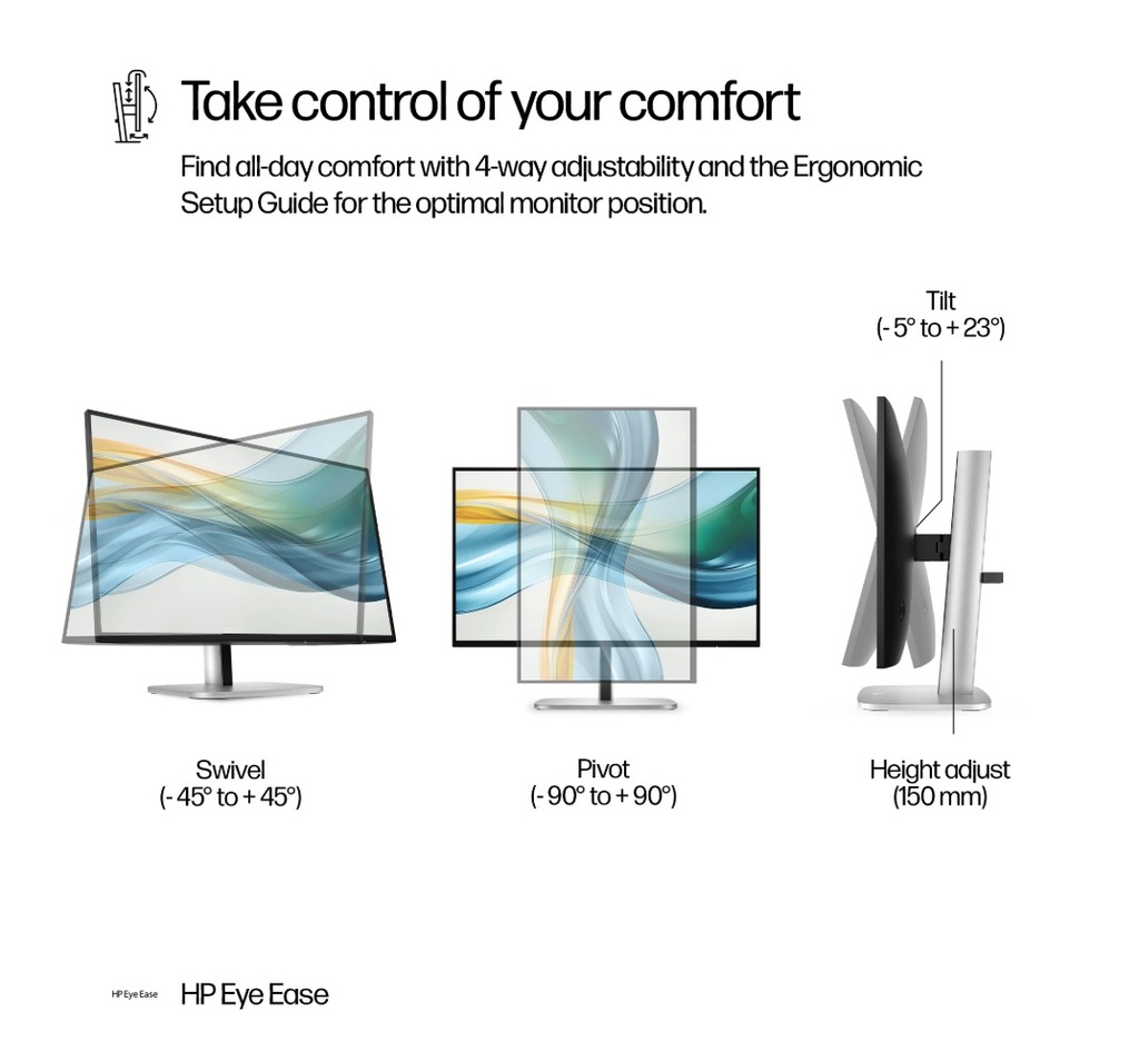 HP Series 5 Pro 23.8 inch FHD USB-C Monitor - 524pu (9D9V7AA) 