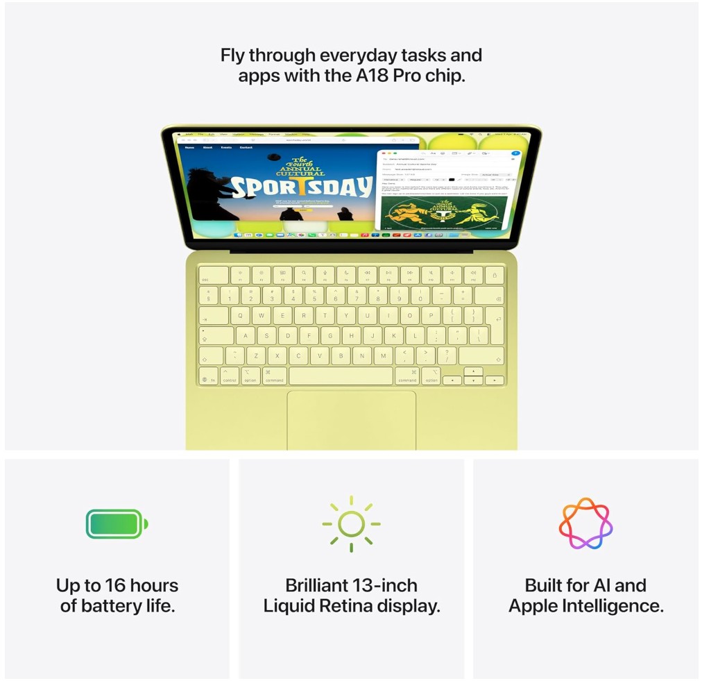 Apple MacBook Neo A18 Pro chip 6-Core CPU, 8GB, 256GB SSD, 13" - Blush (MHFH4AB/A)