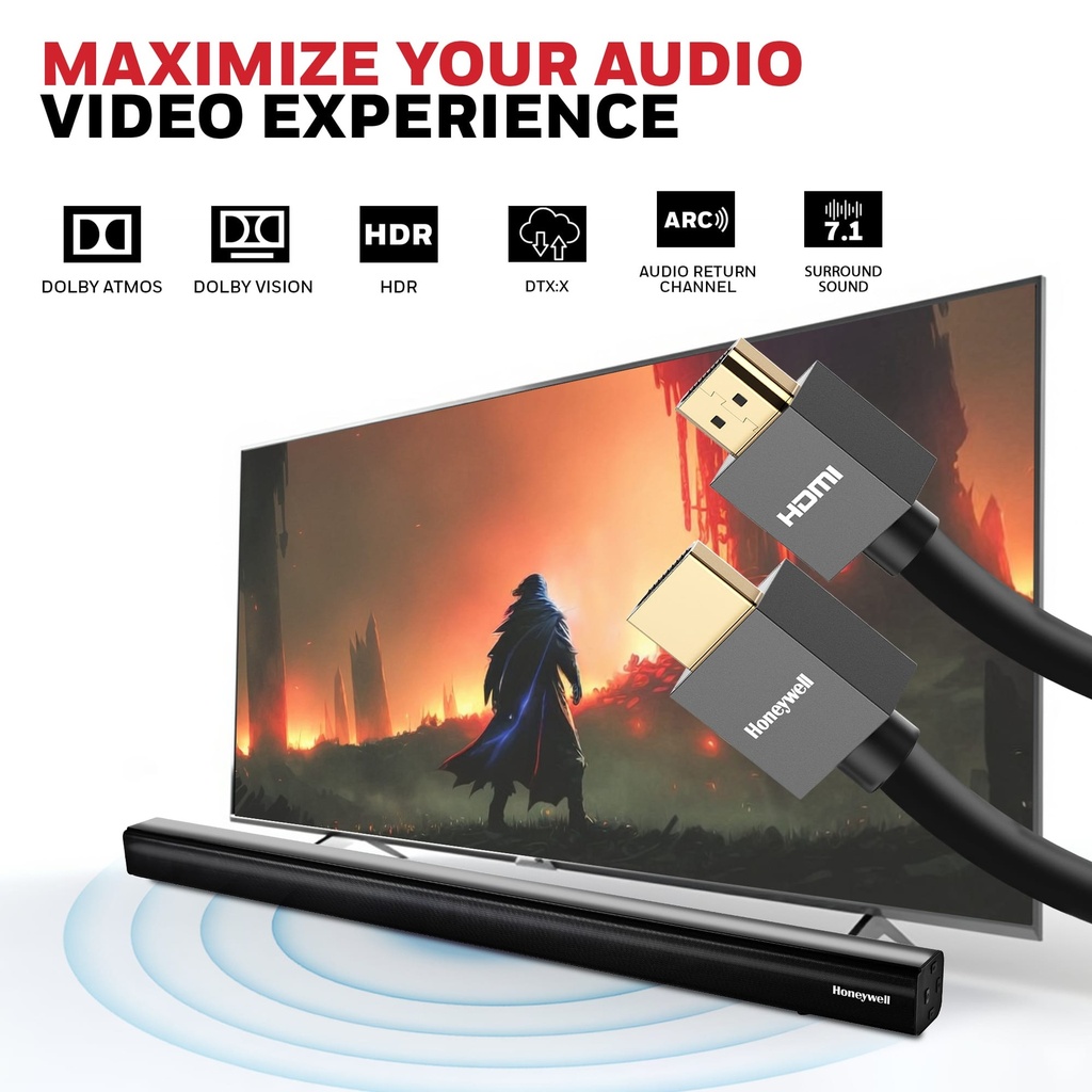 HDMI 1 Mtr with Ethernet – 2.0 Compliant Slim (HC000019/HDM/1M/BLK/SLM)