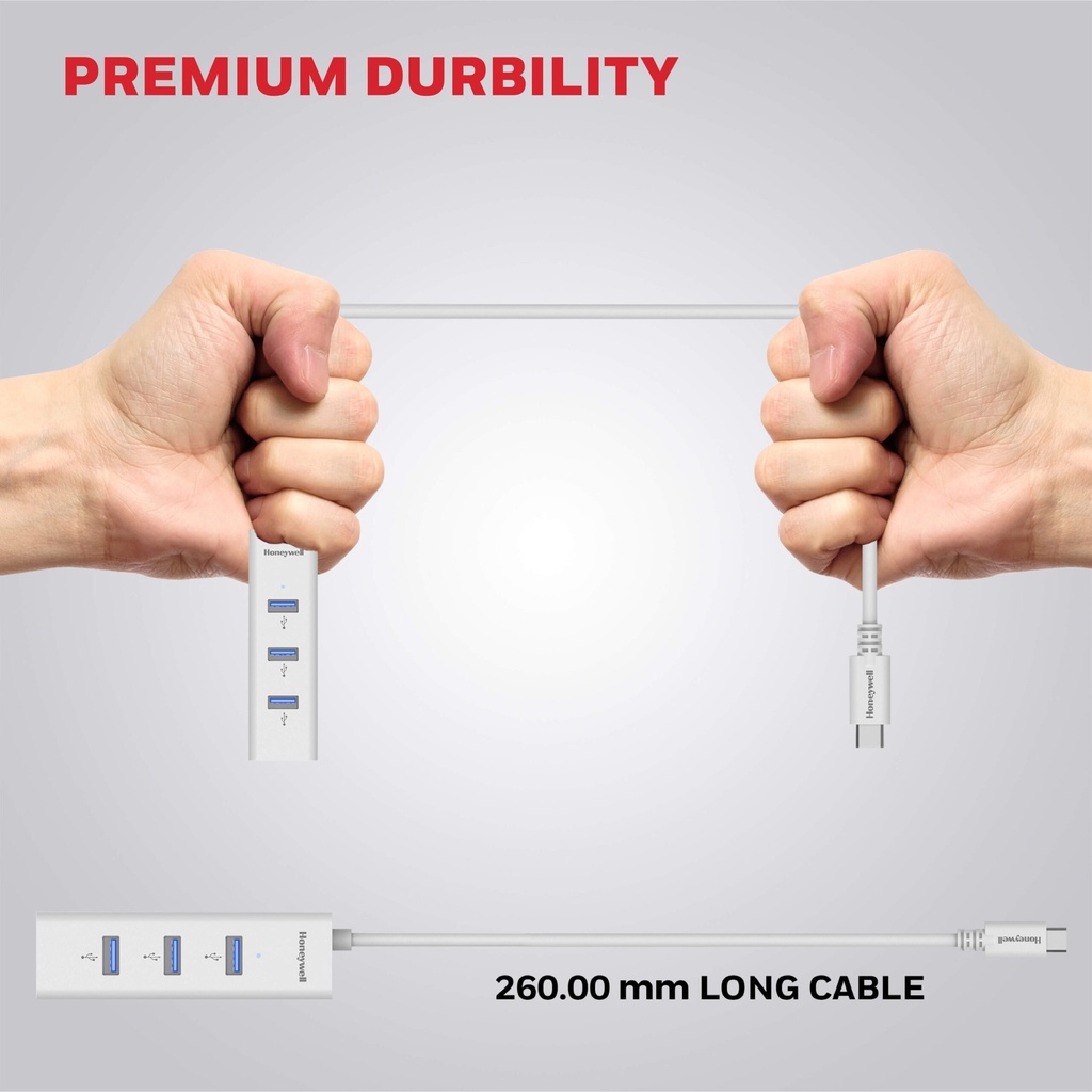 Honeywell Momentum Type-C To 4xUSB Port 3.0 Hub (HC000012/LAP/NPH/4U/WHT)