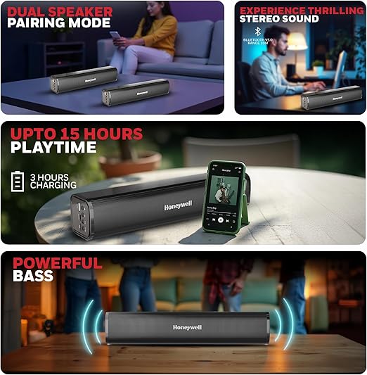 Honeywell Moxie V1000 Soundbar (HC000251/AUD/SB/V1000/BLK)