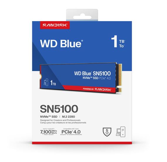 WD Blue SN5100 NVMe PCIe 4.0 Internal SSD - 1TB (WDS100T5BOE)