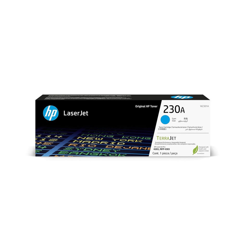 HP 230A Cyan Original LaserJet Toner Cartridge (W2301A)