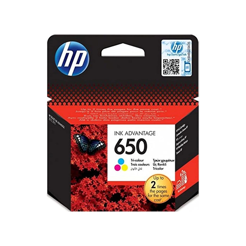 HP 650 Tri-Colour Ink Cartridge (CZ102AK)