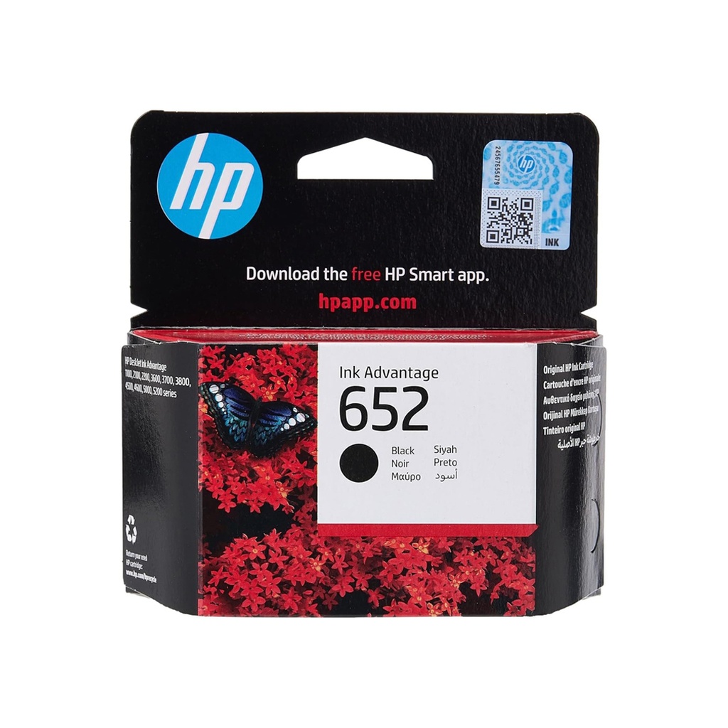 HP 652 Black Ink Cartridge (F6V25AE)