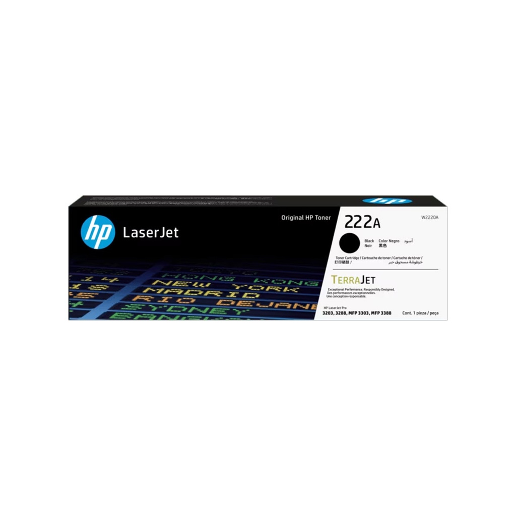 HP 222A Black Original LaserJet Toner Cartridge (W2220A)