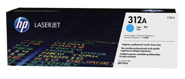 HP 312A Cyan LaserJet Toner Cartridge (CF381A)
