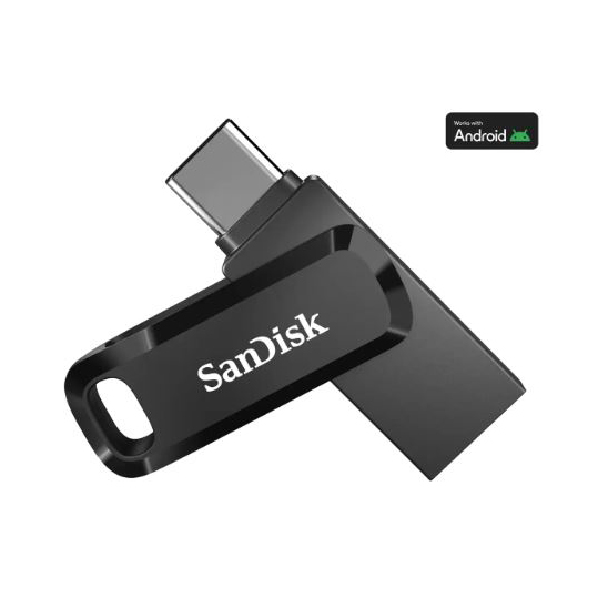 سانديسك ذاكرة فلاش جو مزدوجة بسعة 256 جيجابايت بمنفذ USB نوع سي، اسود - SDDDC3-256G-G46