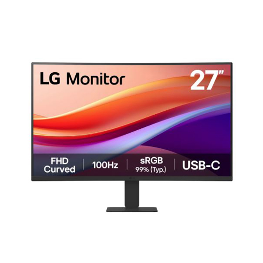 شاشة LG منحنية مقاس 27 بوصة بدقة FHD ومعدل تحديث 100 هرتز ومنفذ USB-C (27U421A)