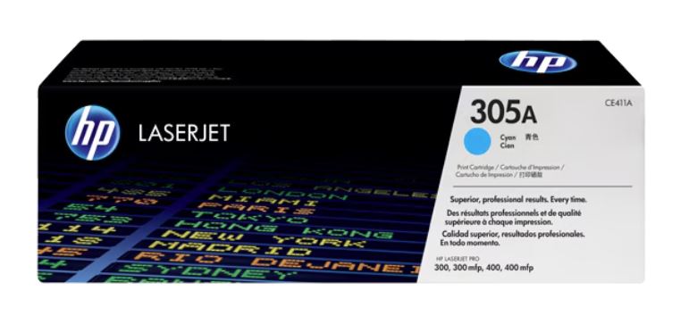HP 305A Cyan LaserJet Toner Cartridge (CE411A)